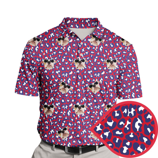 Patriotic Leopard | Funny Golf Shirts with Faces or Logos
