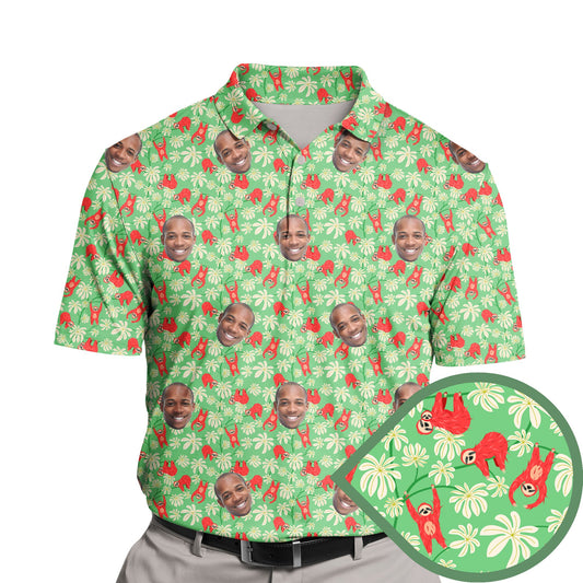 Cute Sloth | Funny Golf Shirts with Faces or Logos