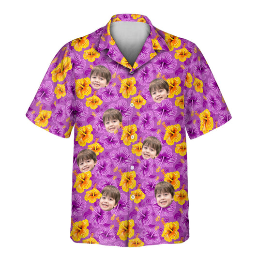 Enchanted Hibiscus Garden | Aloha Custom Hawaiian Shirts with Faces or Logos