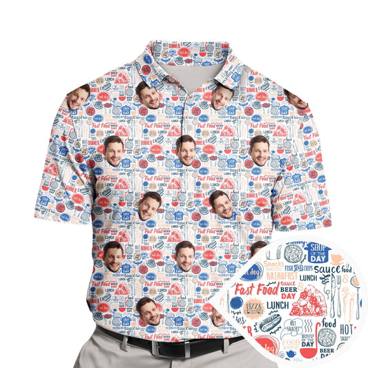 Fast Food Frenzy | Funny Golf Shirts with Faces or Logos