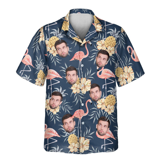 Flamingo & Pineapple Paradise | Aloha Custom Hawaiian Shirts with Faces or Logos
