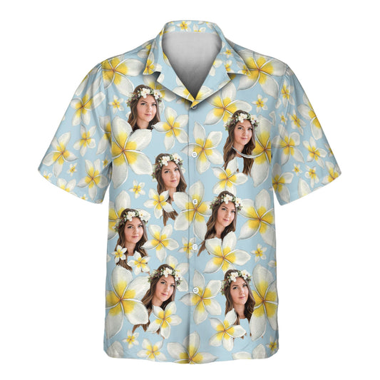 Frangipani Paradise | Aloha Custom Hawaiian Shirts with Faces or Logos