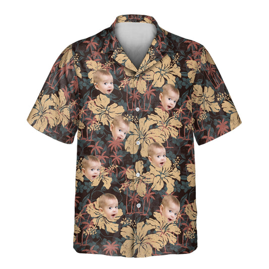 Tropical Grunge Bloom | Aloha Custom Hawaiian Shirts with Faces or Logos