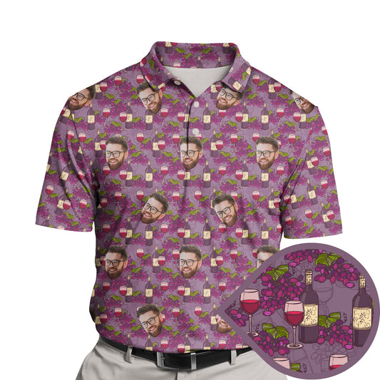 Vino Vibes | Funny Golf Shirts with Faces or Logos