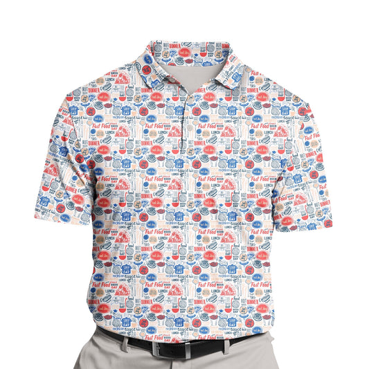 Fast Food Frenzy | Funny Golf Shirts with Faces or Logos