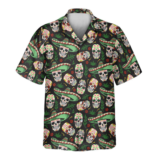 Fiesta Skull Vibes | Aloha Custom Hawaiian Shirts with Faces or Logos