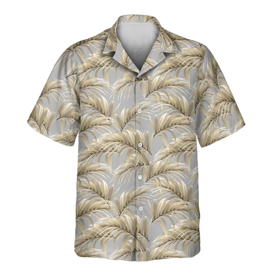 Golden Palm Leaves | Aloha Custom Hawaiian Shirts with Faces or Logos