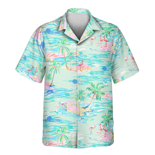 Tropical Flamingo Paradise | Aloha Custom Hawaiian Shirts with Faces or Logos