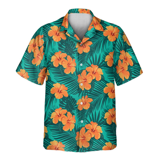 Tropical Flowers and Palm Leaves | Aloha Custom Hawaiian Shirts with Faces or Logos