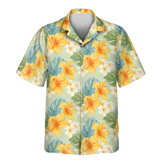 Tropical Hibiscus Vibes | Aloha Custom Hawaiian Shirts with Faces or Logos