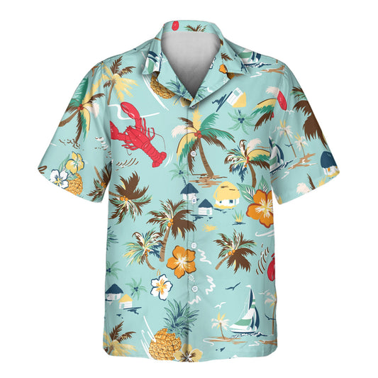 Turquoise Tropical Island | Aloha Custom Hawaiian Shirts with Faces or Logos