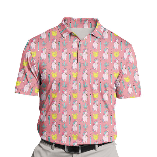 Unicorn & Cannabis Fantasy | Funny Golf Shirts with Faces or Logos