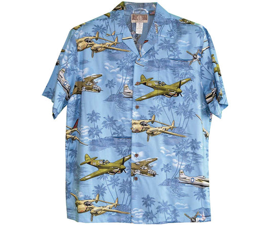 Blue Vintage Air Power Hawaiian Shirt