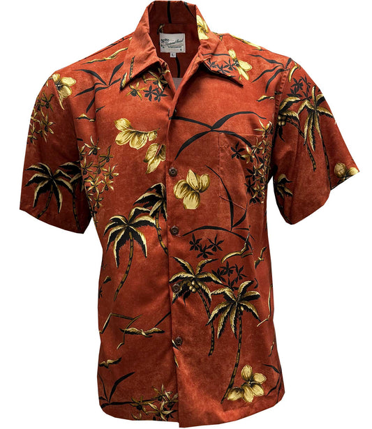 Rust Retro Oasis Hawaiian Shirt