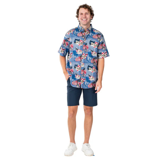 Men's Patriots Legacy Button Down Hawaiian Shirt