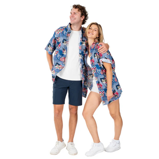 Men's Patriots Legacy Button Down Hawaiian Shirt