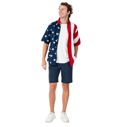 Men's Stars & Stripes Harmony Button-Down Hawaiian Shirt