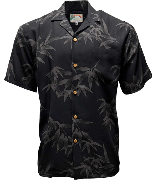 Bamboo - Black Hawaiian Shirt