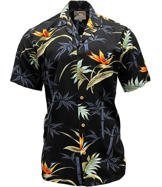Bamboo Paradise - Black Hawaiian Shirt