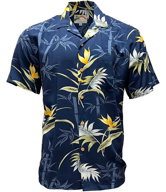 Bamboo Paradise - Navy Hawaiian Shirt
