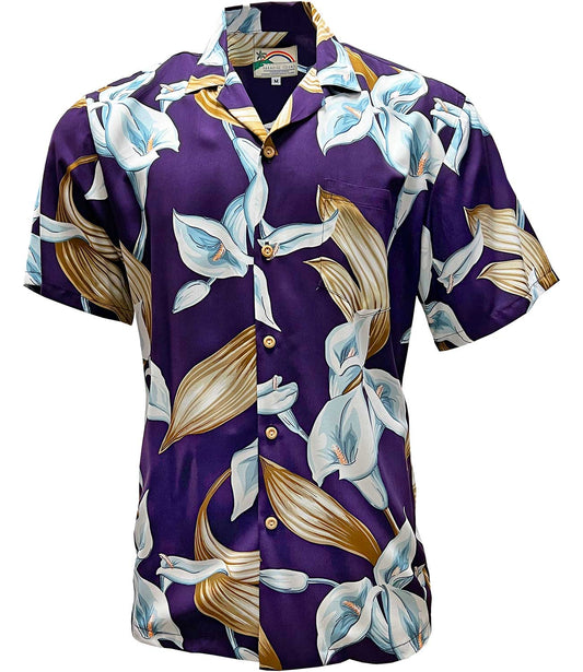 Calla Lily - (Magnum PI) - Purple Hawaiian Shirt