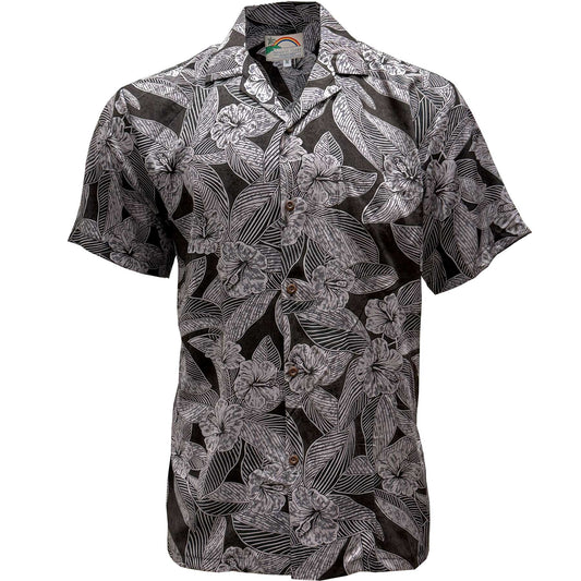 Hibiscus Twilight Black Hawaiian Shirt