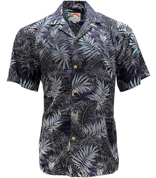 Black Midnight Palm Hawaiian Shirt
