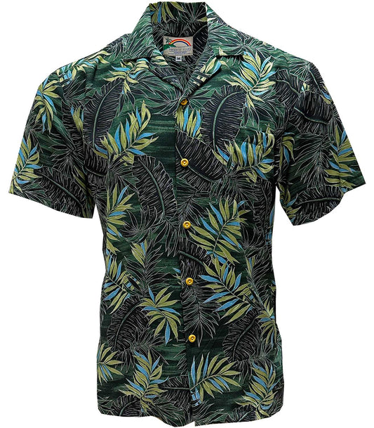 Green Midnight Palm Hawaiian Shirt