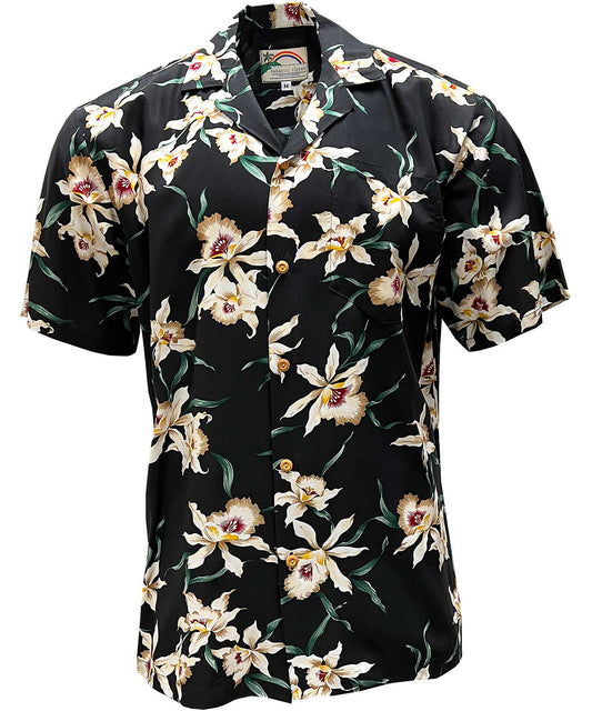 Black Star Orchid Hawaiian Shirt