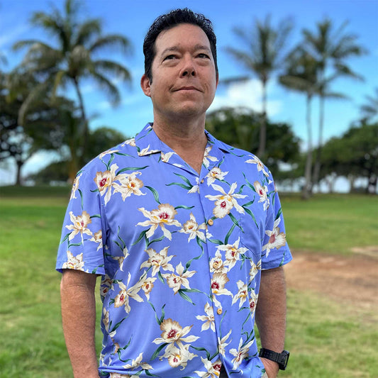 Periwinkle Star Orchid Hawaiian Shirt