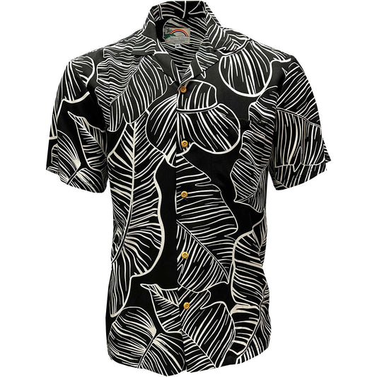 Black Taro Leaf Hawaiian Shirt
