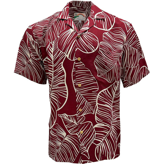 Red Taro Leaf Hawaiian Shirt