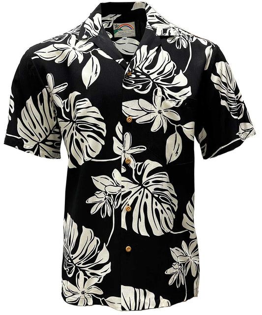 Black Tiare Hawaiian Shirt