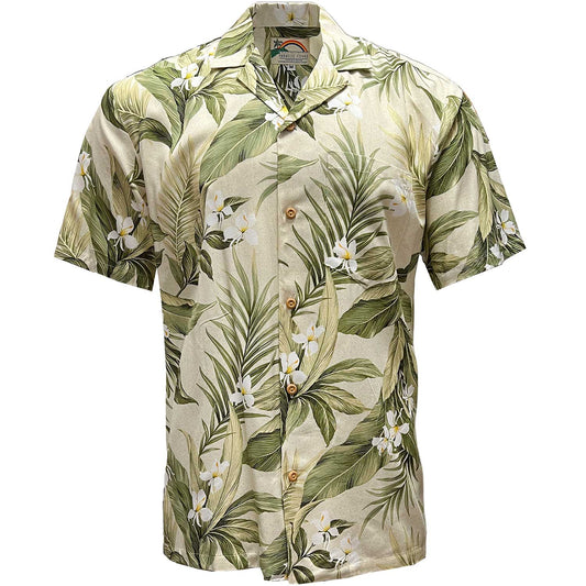 Khaki White Ginger Hawaiian Shirt