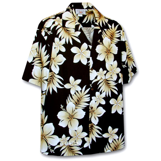 Black Native Hibiscus Hawaiian Shirt