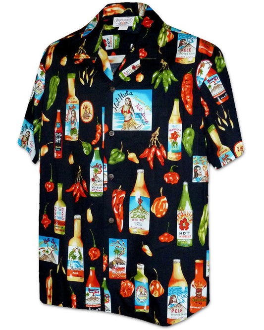 Chili Hot Sauce - Black Hawaiian Shirt