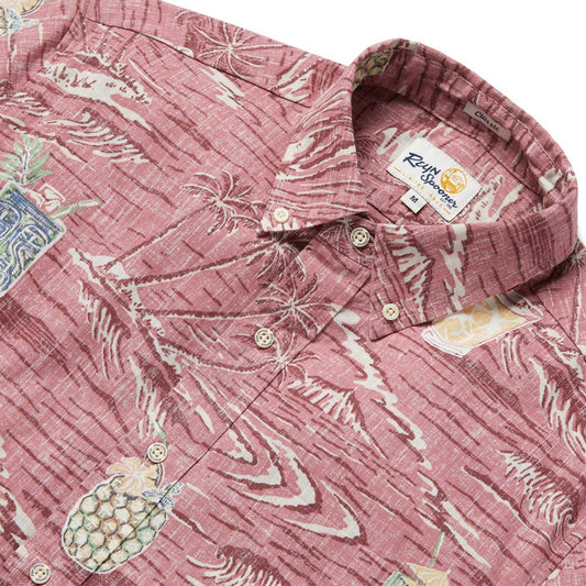 Island Sundowners Faded Ginger Hawaiian Shirt