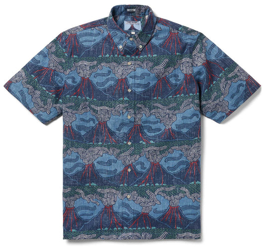 Blue Lua Pele Hawaiian Shirt