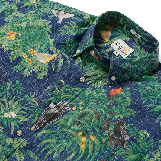 Endangered Species: Pacific Island Birds Dress Blues Hawaiian Shirt