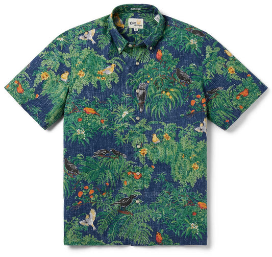 Endangered Species: Pacific Island Birds Dress Blues Hawaiian Shirt