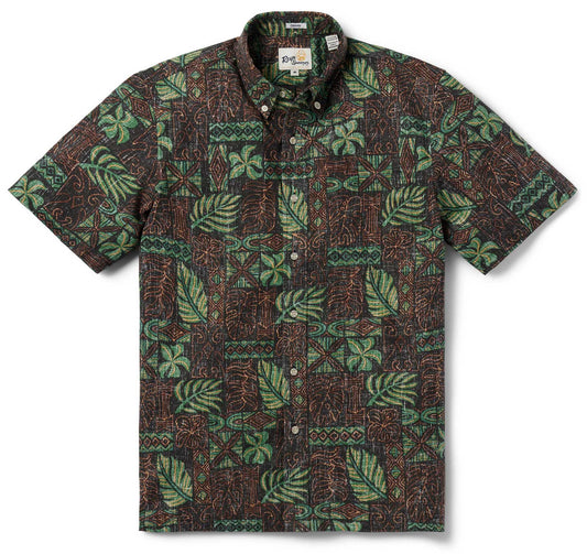 Black South Pacific Tapa Hawaiian Shirt