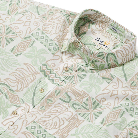 White South Pacific Tapa Hawaiian Shirt