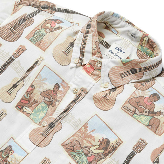 White Strummer's Paradise Hawaiian Shirt