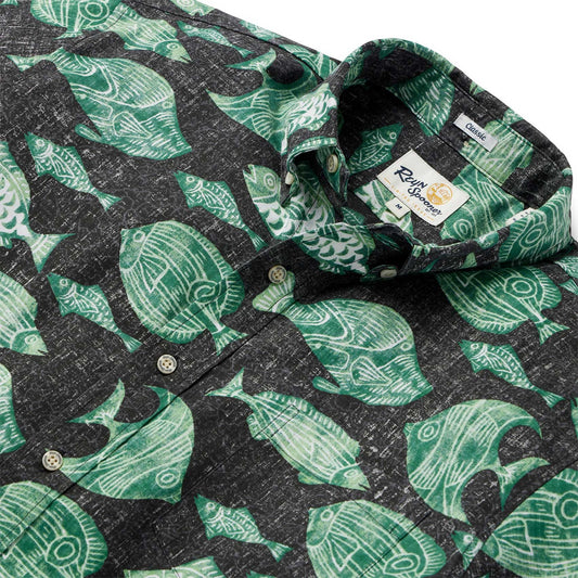Black The Reef Hawaiian Shirt