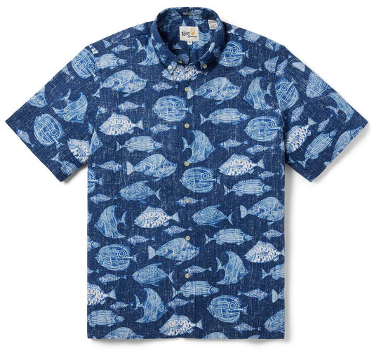 Navy The Reef Hawaiian Shirt