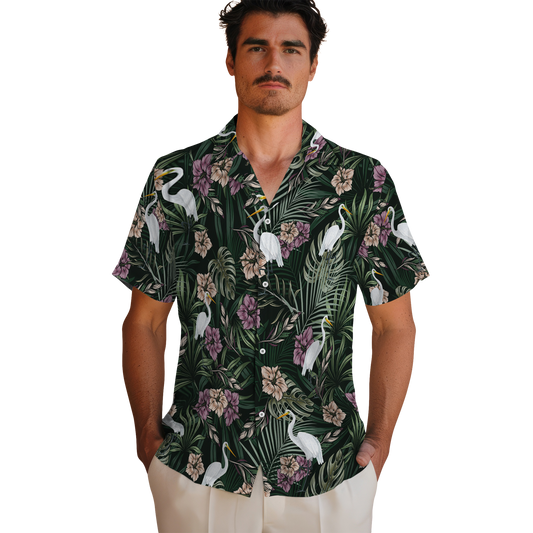 Vintage Egret Tropics | Aloha Custom Hawaiian Shirts with Faces or Logos