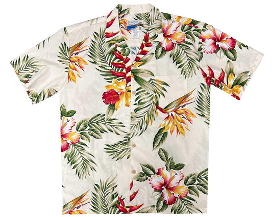Beige Orchid Paradise Hawaiian Shirt