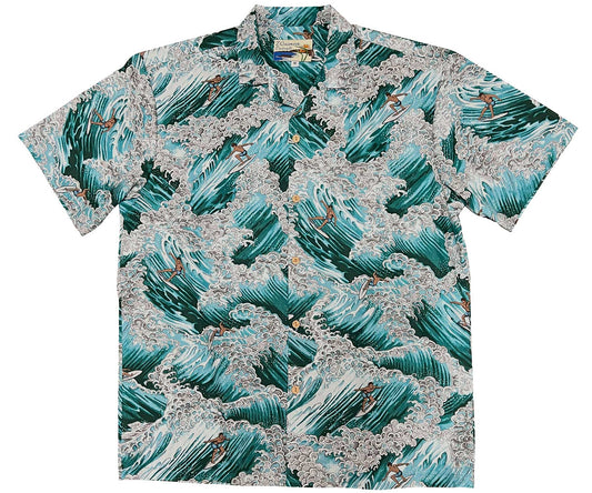 Turquoise Surfer Hawaiian Shirt