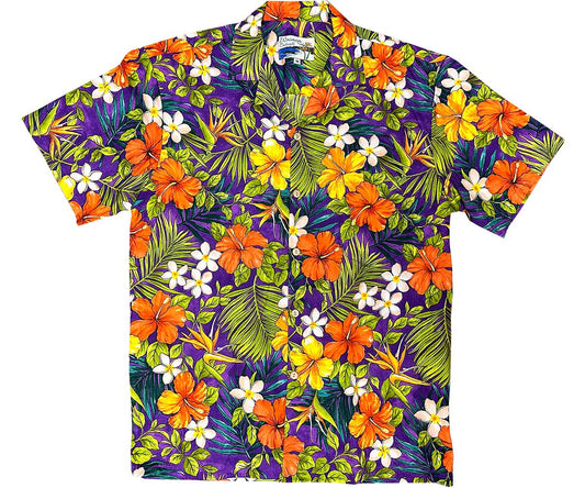 Purple Tropical Garden Hawaiian Shirt