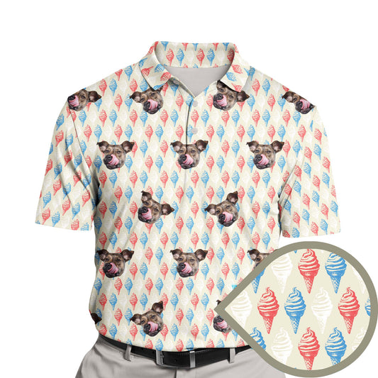 Patriotic Ice Cream | Funny Golf Shirts with Faces or Logos